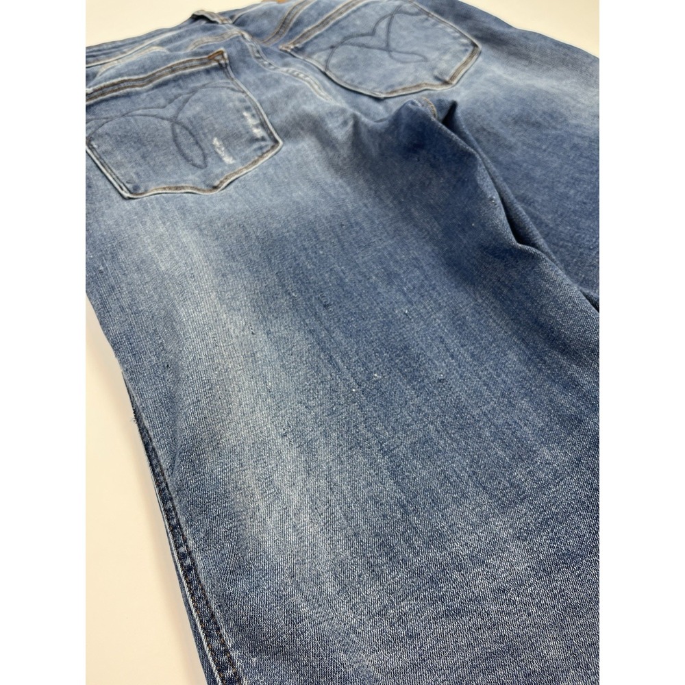 Judy Blue Jeans Retro Wide Leg Size 11/30 Raw Hem Distressed JB82636 Cropped - Picture 9 of 11